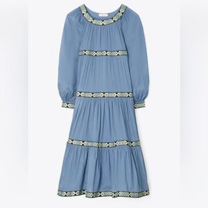Tory Burch Balloon Dress in shadow blue - size medium new with tags
